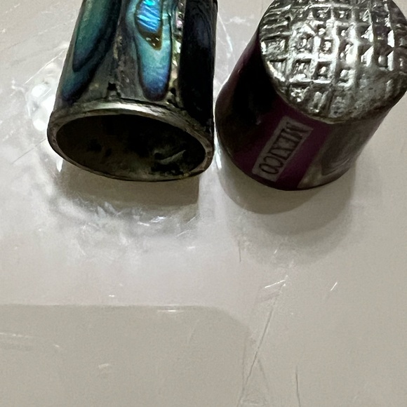 Colorful Sterling silver Abalone Shell and mother of pearl thimbles - Picture 2 of 15